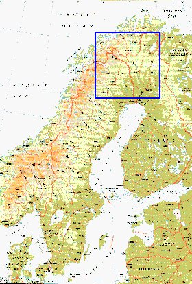 mapa de Suecia em ingles