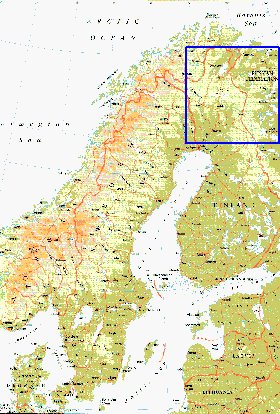 mapa de Suecia em ingles