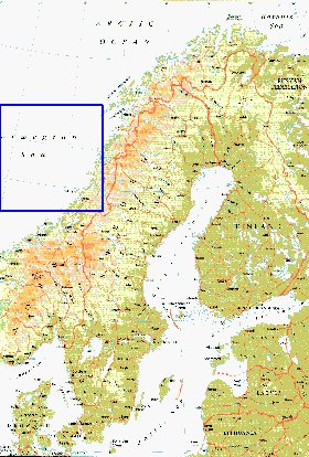 mapa de Suecia em ingles