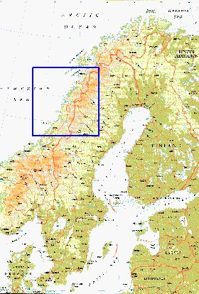 mapa de Suecia em ingles