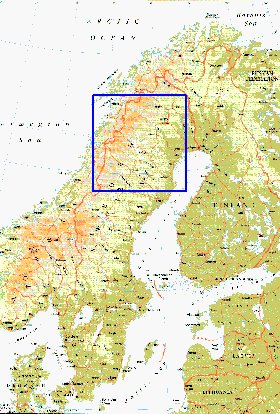 mapa de Suecia em ingles