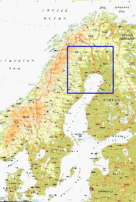 mapa de Suecia em ingles