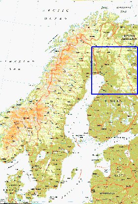 mapa de Suecia em ingles