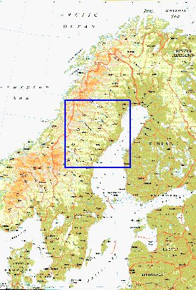 mapa de Suecia em ingles