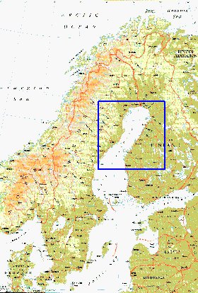 mapa de Suecia em ingles