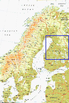 mapa de Suecia em ingles