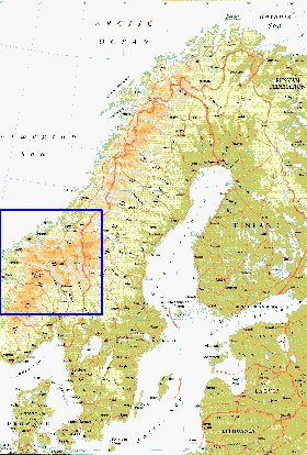 mapa de Suecia em ingles