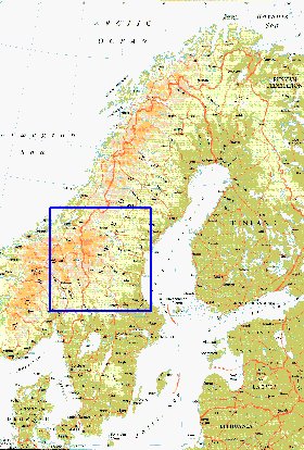 mapa de Suecia em ingles