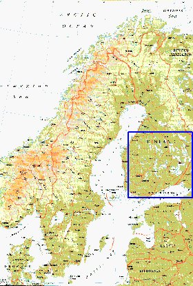 mapa de Suecia em ingles