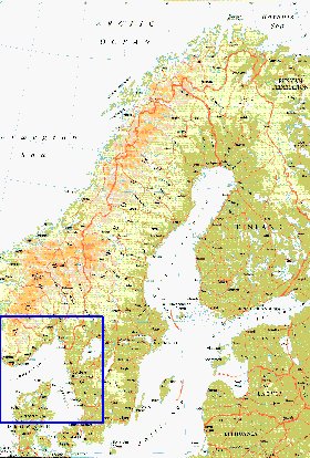 mapa de Suecia em ingles