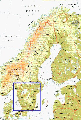 mapa de Suecia em ingles