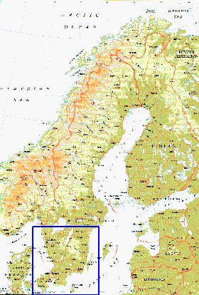 mapa de Suecia em ingles