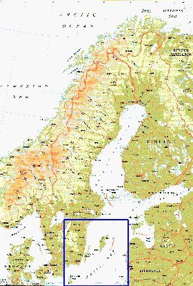 mapa de Suecia em ingles