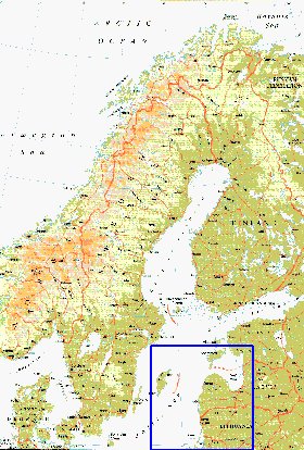 mapa de Suecia em ingles