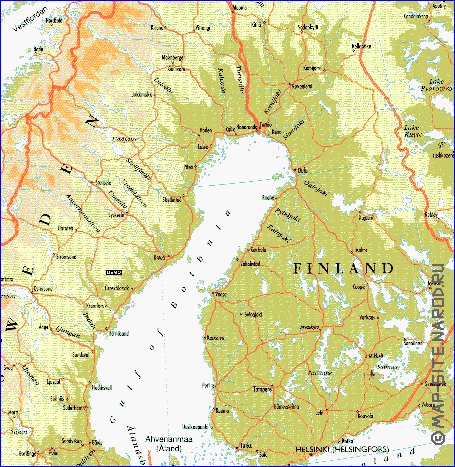 mapa de Suecia em ingles