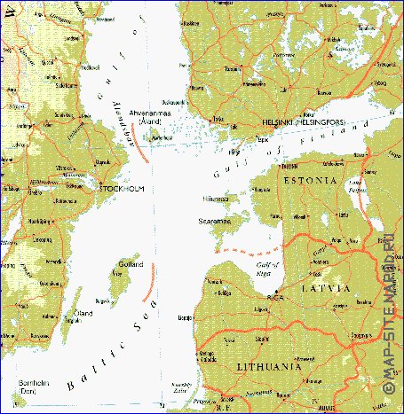 mapa de Suecia em ingles