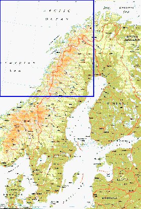 mapa de Suecia em ingles