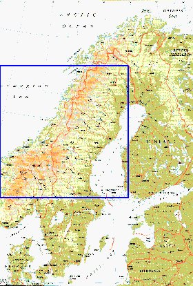 mapa de Suecia em ingles