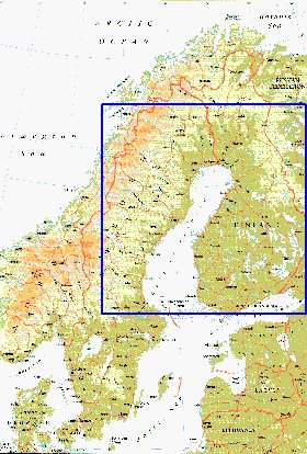 mapa de Suecia em ingles