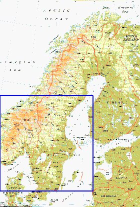 mapa de Suecia em ingles