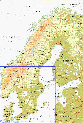 mapa de Suecia em ingles