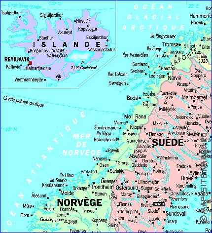 mapa de Suecia em frances