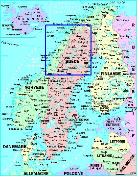 mapa de Suecia em frances
