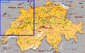 Administratives carte de Suisse en anglais