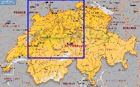 Administratives carte de Suisse en anglais