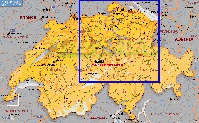 Administratives carte de Suisse en anglais