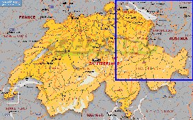 Administratives carte de Suisse en anglais