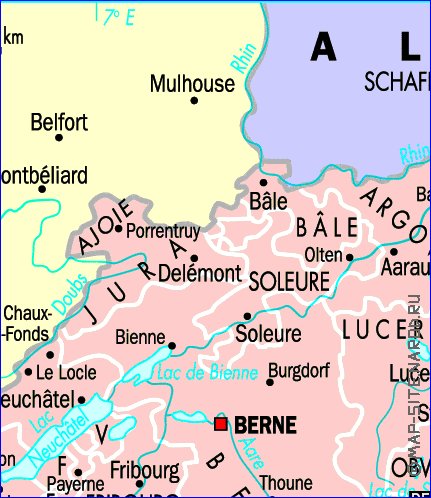 Administrativa mapa de Suica em frances