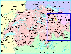 Administrativa mapa de Suica em frances