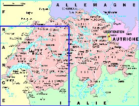 Administrativa mapa de Suica em frances