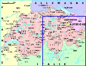 Administrativa mapa de Suica em frances