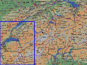 Administrativa mapa de Suica
