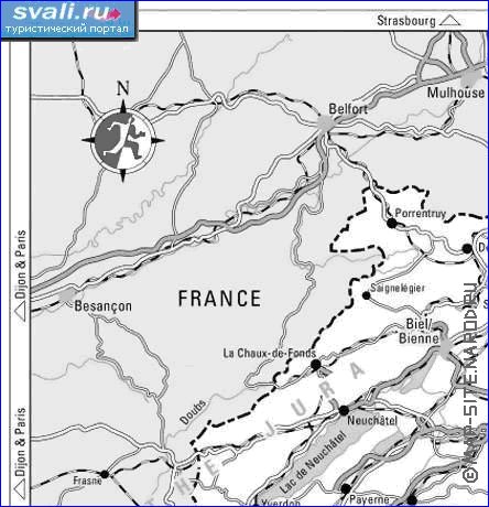 carte de Suisse en anglais