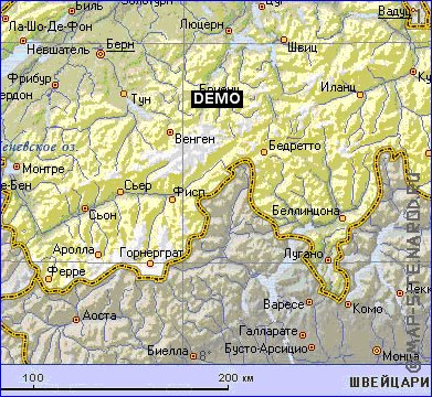 Physique carte de Suisse