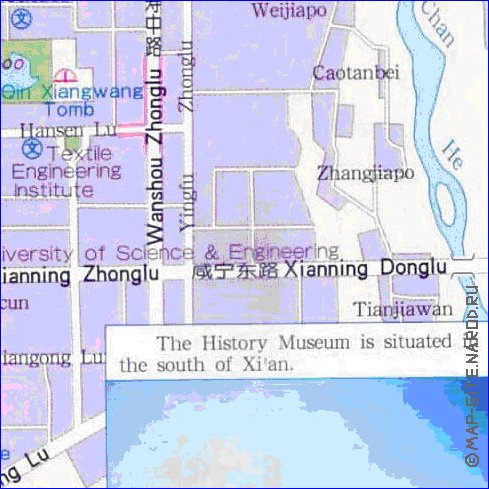 mapa de Xian em ingles