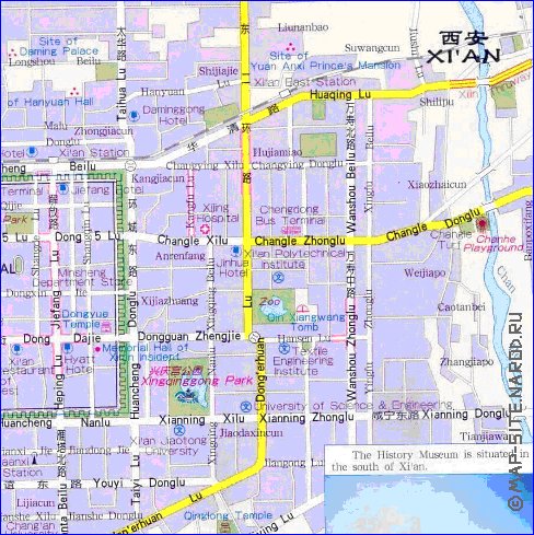 mapa de Xian em ingles