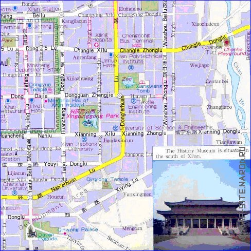 carte de Xi'an en anglais