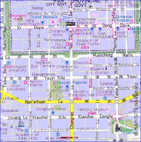 mapa de Xian em ingles