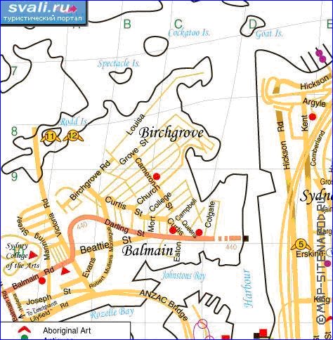 mapa de Sydney em ingles