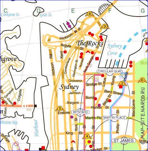 mapa de Sydney em ingles