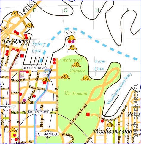 carte de Sydney en anglais