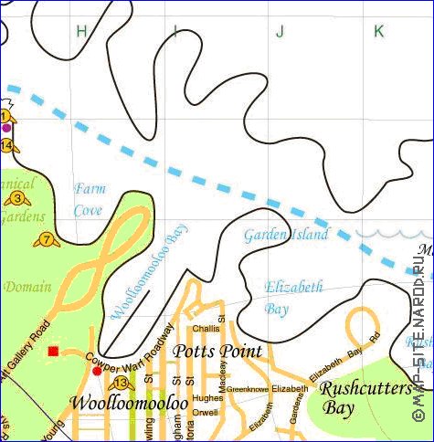 mapa de Sydney em ingles