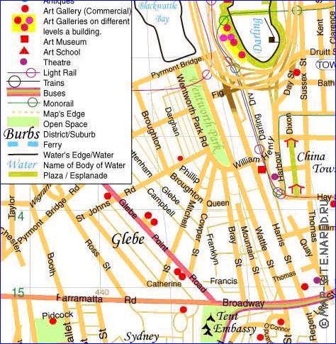 mapa de Sydney em ingles