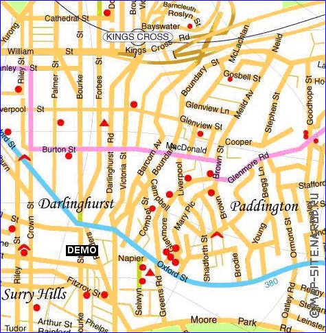 mapa de Sydney em ingles