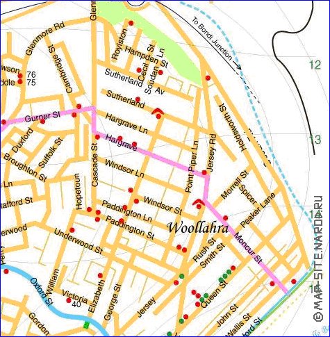 mapa de Sydney em ingles