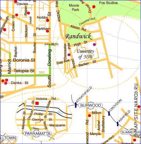 mapa de Sydney em ingles